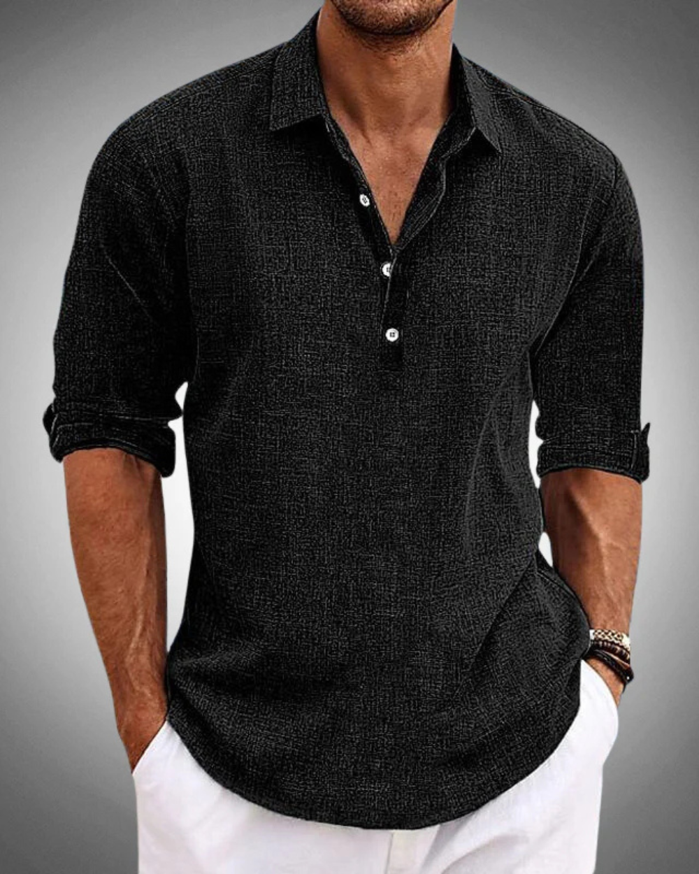 Camicia di Cotone Classica Sabbio