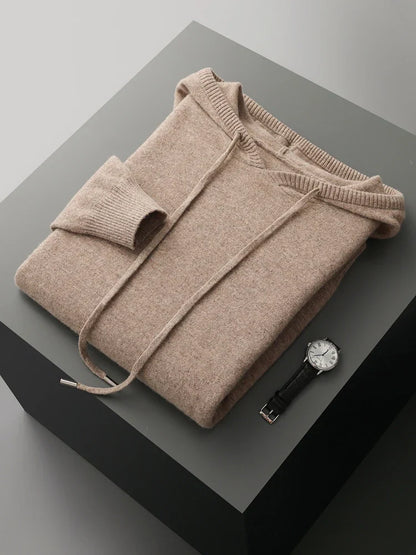 Felpa con Cappuccio in Lana Merino Sirlus