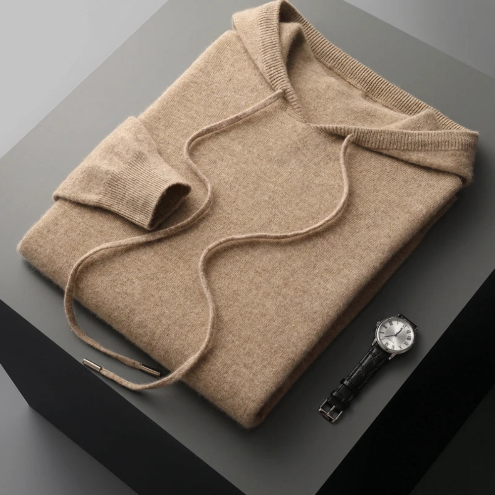Canapa Cashmere Maglione con Cappuccio